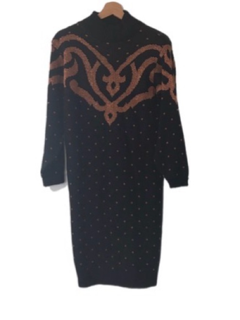 Dressy Tessy Black and Brown Knit Dress Size S/M